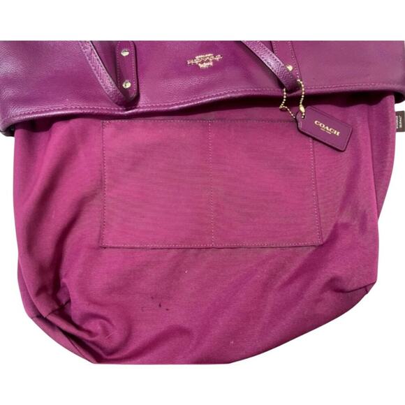COACH CITY ZIP TOTE CROSSGRAIN LEATHER FUCHSIA PRE-OWNED VERY GOOD CONDITION - Picture 7 of 11